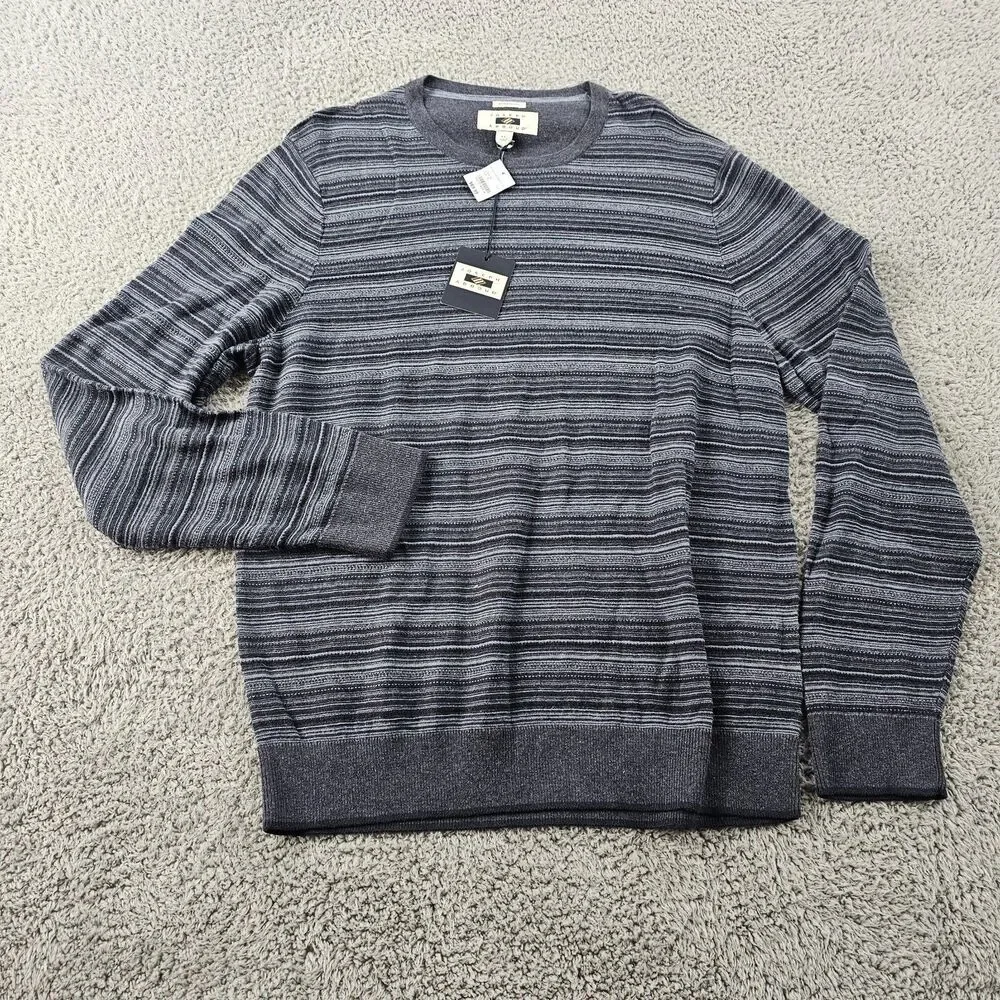 Joseph Abboud Sweater Mens XL Blue Modern Fit Pullover Casual Preppy Striped